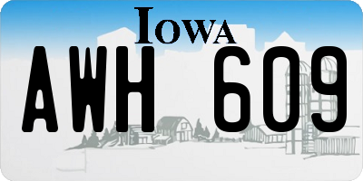 IA license plate AWH609