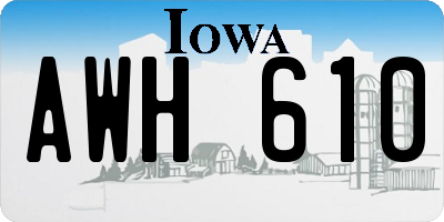 IA license plate AWH610