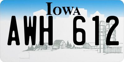 IA license plate AWH612