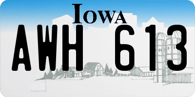 IA license plate AWH613