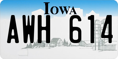 IA license plate AWH614