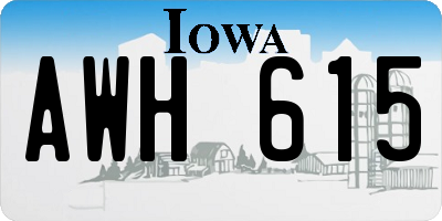 IA license plate AWH615