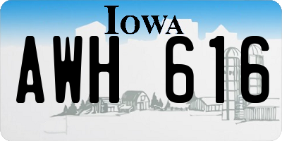IA license plate AWH616