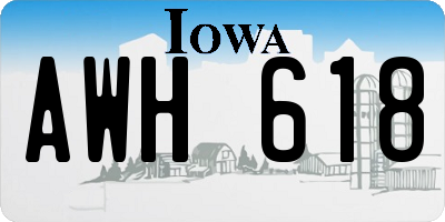 IA license plate AWH618