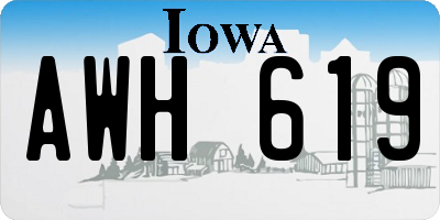 IA license plate AWH619