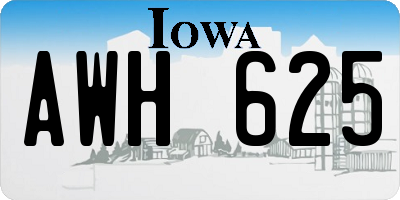 IA license plate AWH625