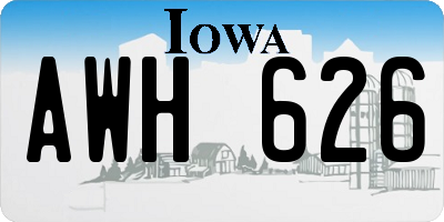 IA license plate AWH626