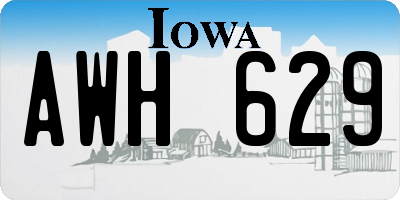IA license plate AWH629