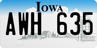 IA license plate AWH635