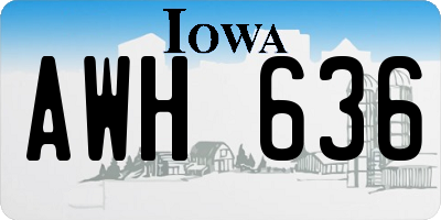 IA license plate AWH636