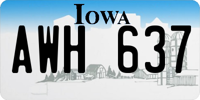 IA license plate AWH637