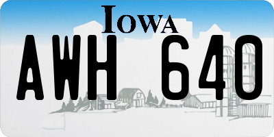 IA license plate AWH640