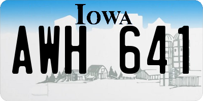 IA license plate AWH641