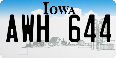 IA license plate AWH644