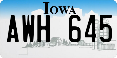 IA license plate AWH645