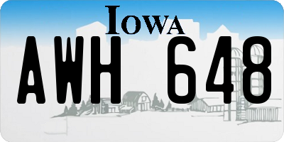 IA license plate AWH648