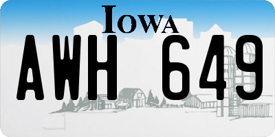 IA license plate AWH649