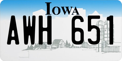IA license plate AWH651