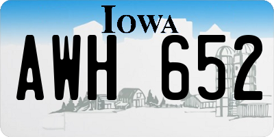 IA license plate AWH652
