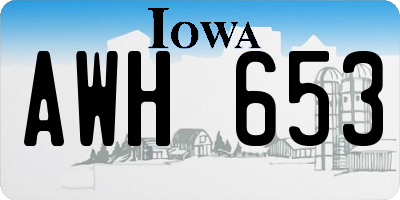 IA license plate AWH653