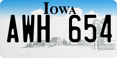 IA license plate AWH654