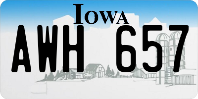 IA license plate AWH657