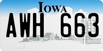 IA license plate AWH663