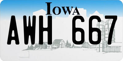 IA license plate AWH667