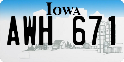 IA license plate AWH671