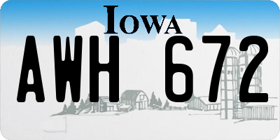 IA license plate AWH672