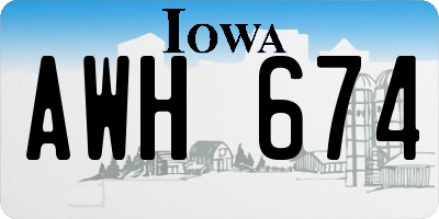IA license plate AWH674