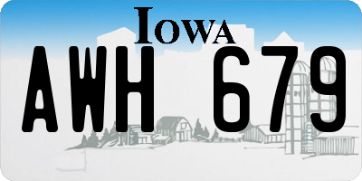 IA license plate AWH679