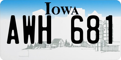 IA license plate AWH681