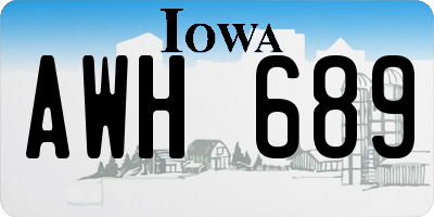 IA license plate AWH689