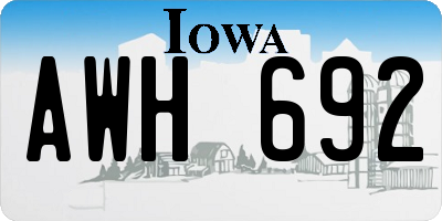 IA license plate AWH692
