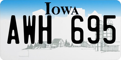 IA license plate AWH695