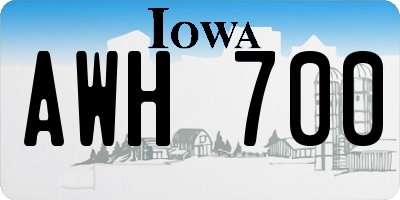 IA license plate AWH700