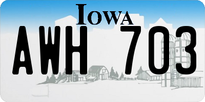 IA license plate AWH703