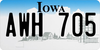 IA license plate AWH705