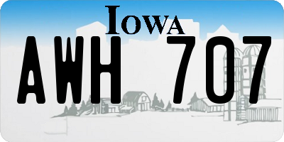 IA license plate AWH707