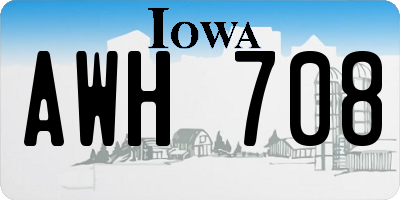 IA license plate AWH708