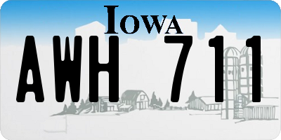 IA license plate AWH711