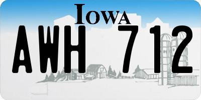 IA license plate AWH712