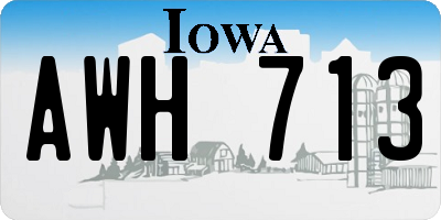 IA license plate AWH713