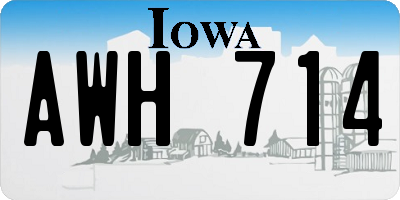 IA license plate AWH714