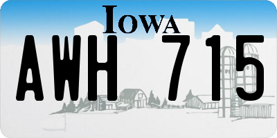 IA license plate AWH715