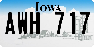 IA license plate AWH717