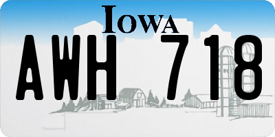 IA license plate AWH718
