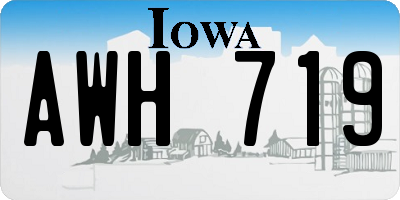 IA license plate AWH719