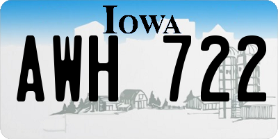 IA license plate AWH722